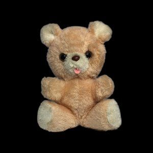 Russ Berrie Teddy Bear Buddy Plush #580 Stuffed Animal Korea Peach Pink RARE 8"